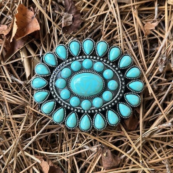 Accessories - Turquoise Concho Belt Buckle